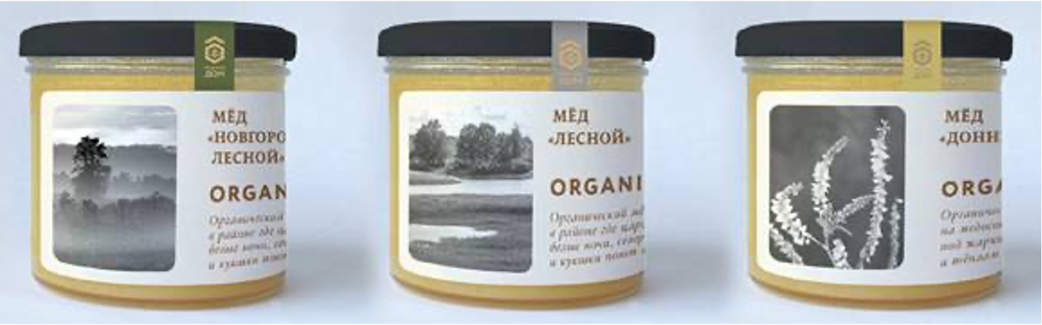 Мед натуральный цветочный фасованный Новгородский 380 гр, стекло